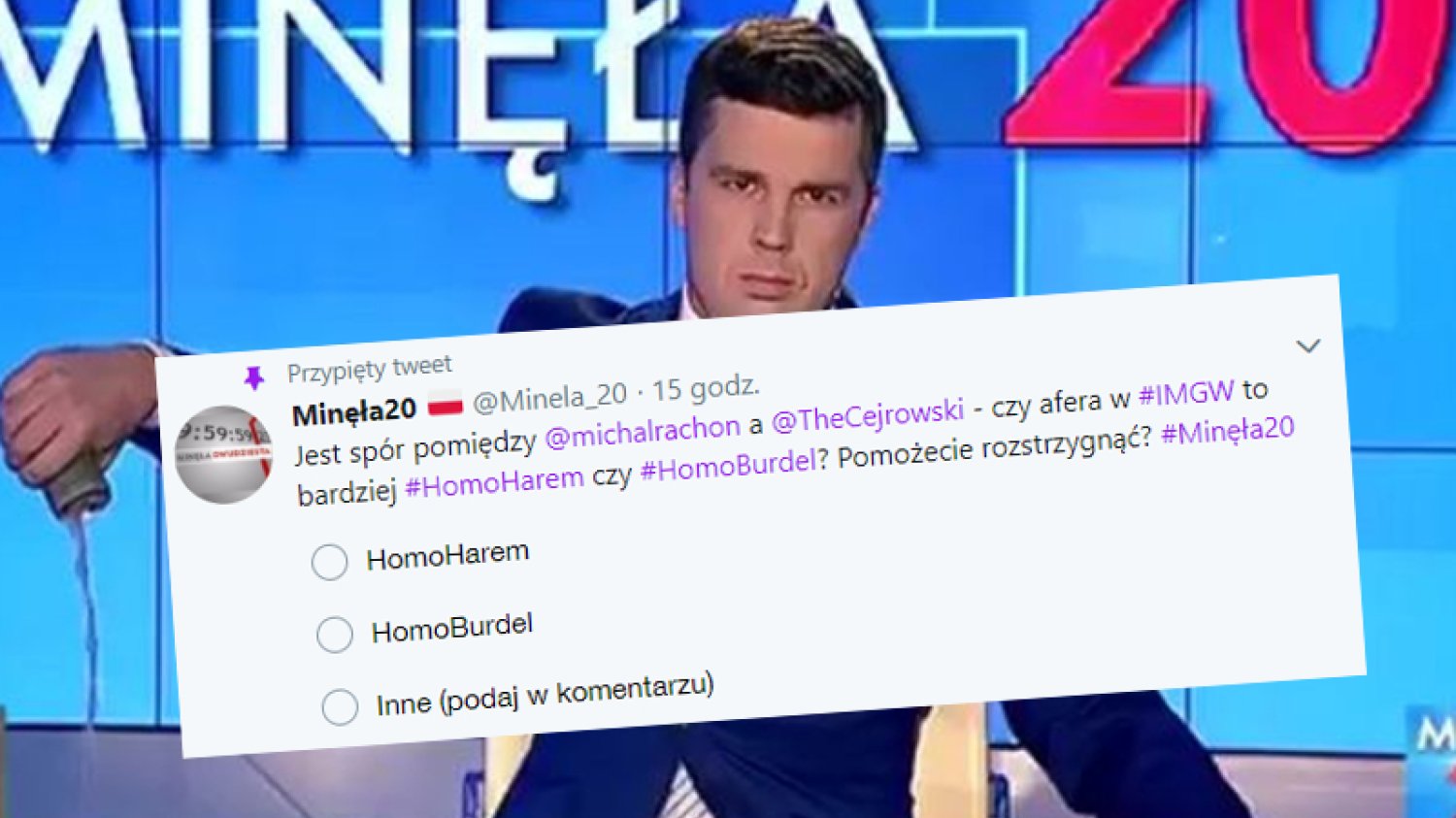 Czy twórcy nowej sondy w TVP Info to homofobi czy idioci?
