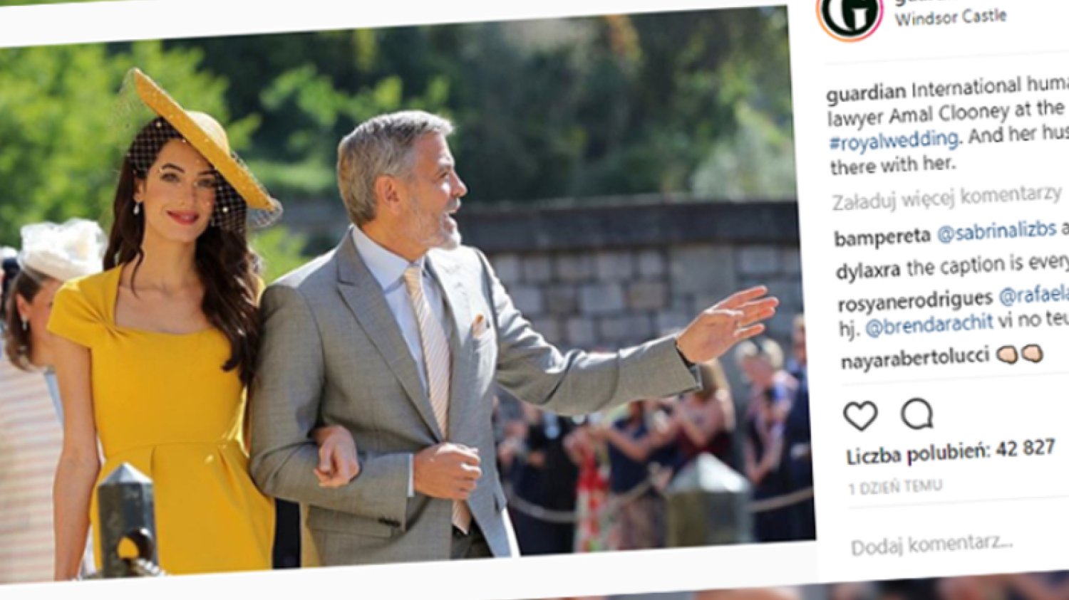 Amal Clooney z mężem.