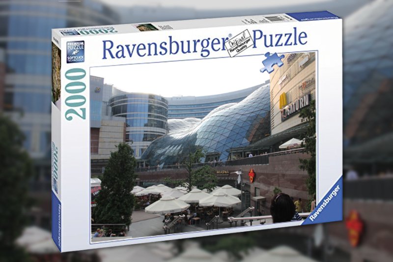 Puzzle z centrem handlowym to idealna rozrywka na niedzielę dla całej rodziny.