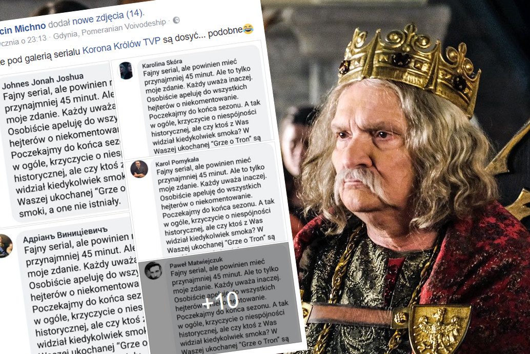 – Osobiście apeluję do wszystkich hejterów o niekomentowanie – podkreśla fanka "Korony Królów" w poruszającym komentarzu pod jednym z postów na Facebooku.