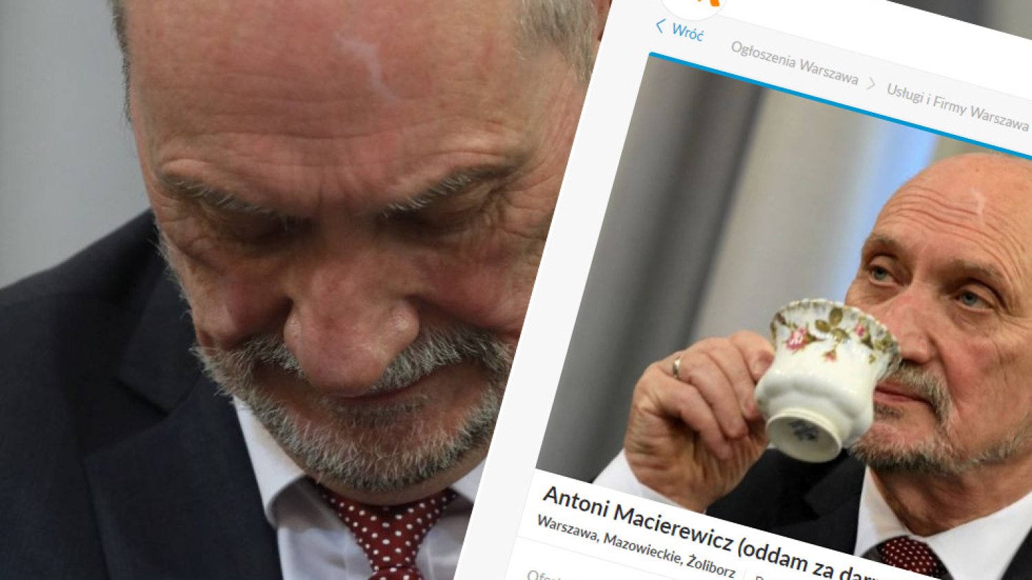 Antoni Macierewicz z PiS na OLX.