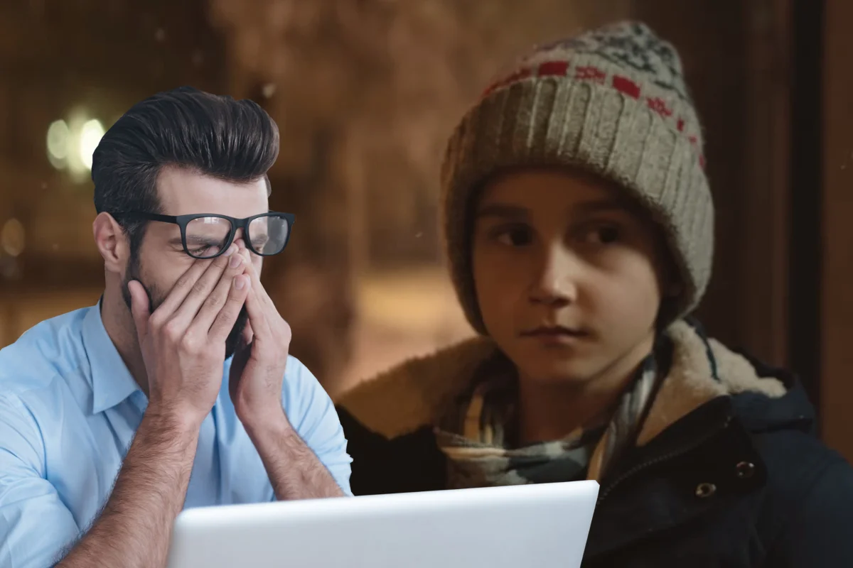 Mężczyzna płacze oglądając świąteczną reklamę Allegro