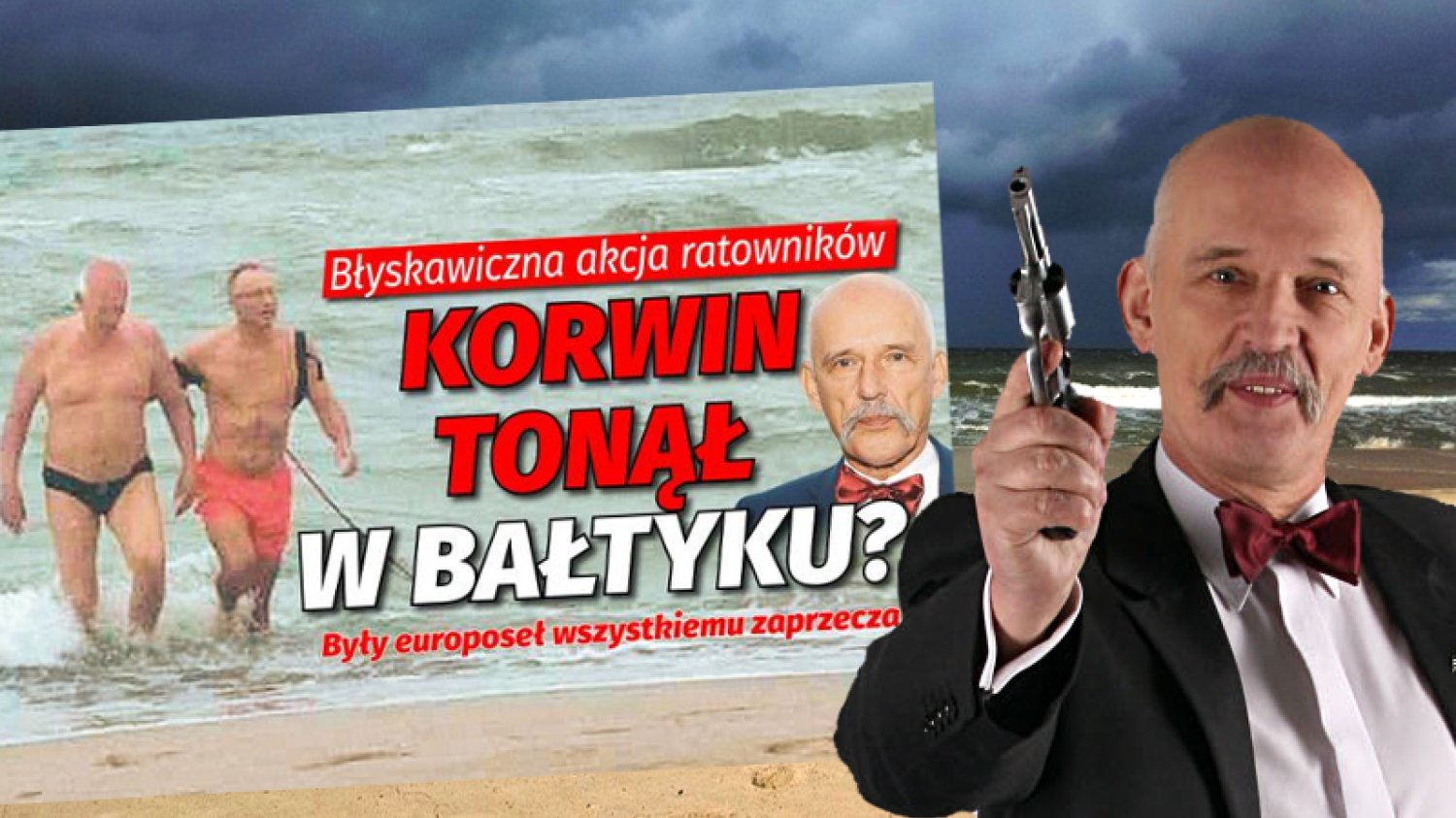 Korwin-Mikke został uratowany przez niewidzialną rękę ratownika.