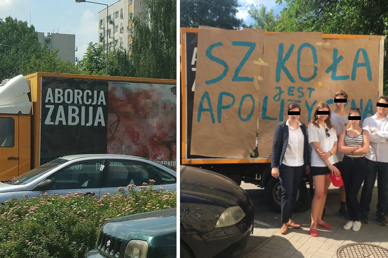 Młodociani wandale zasłonili wystawę.