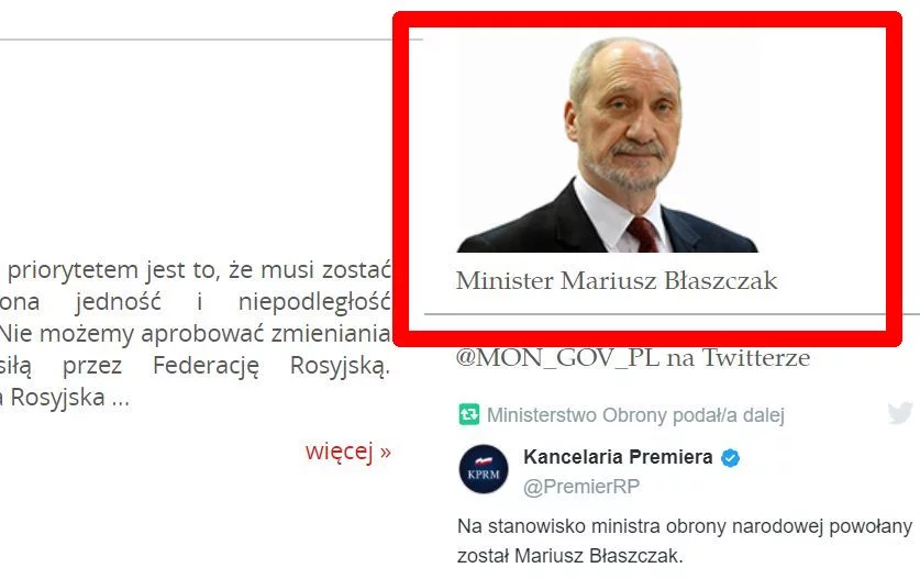 Antoni Macierewicz pozostał Mariuszem Błaszczakiem.