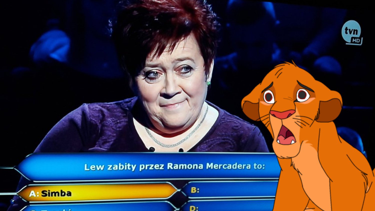 Pani Grażyna zabiła Simbę w "Milionerach"