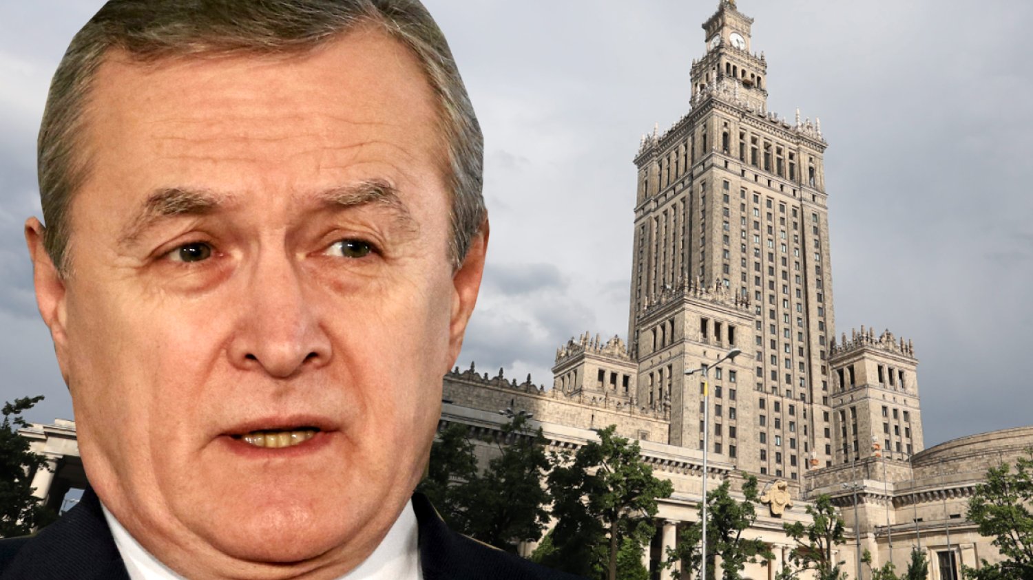 Minister kultury Piotr Gliński i Pałac Kultury i Nauki w Warszawie