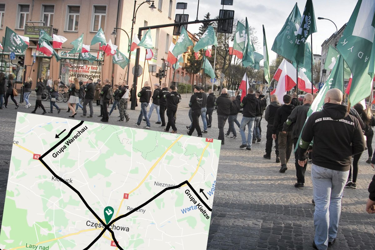 Dziwna trasa pielgrzymki ONR na Jasną Górę.