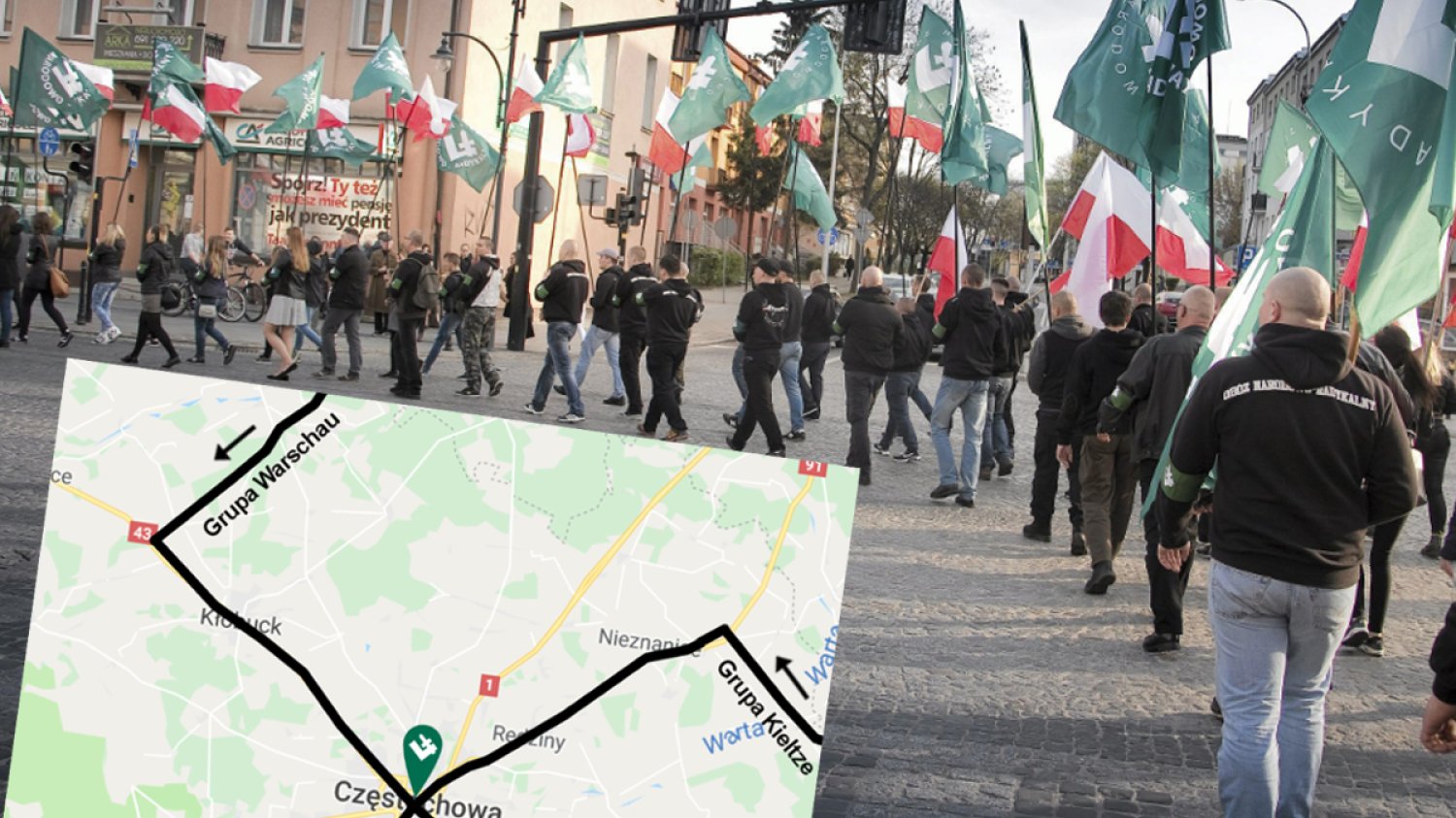 Dziwna trasa pielgrzymki ONR na Jasną Górę.