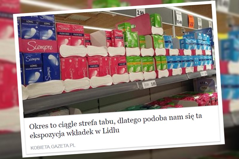 Ekspozycja wkładek w Lidlu