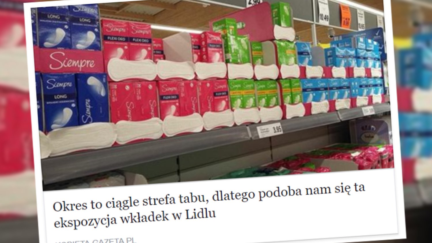 Ekspozycja wkładek w Lidlu