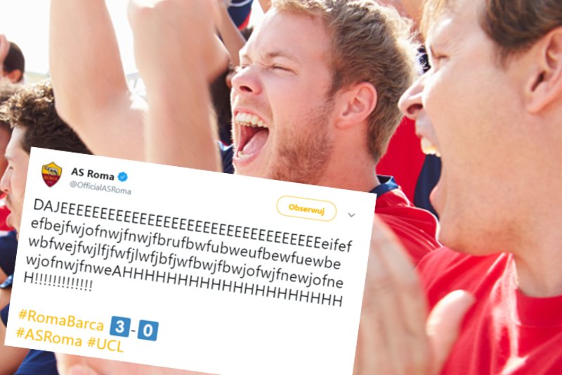 Wpis AS Romy po wygranej z FC Barceloną to mistrzostwo świata.