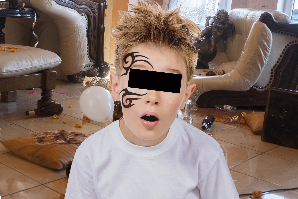 9-latek mocno zabalował na przyjęciu komunijnym.