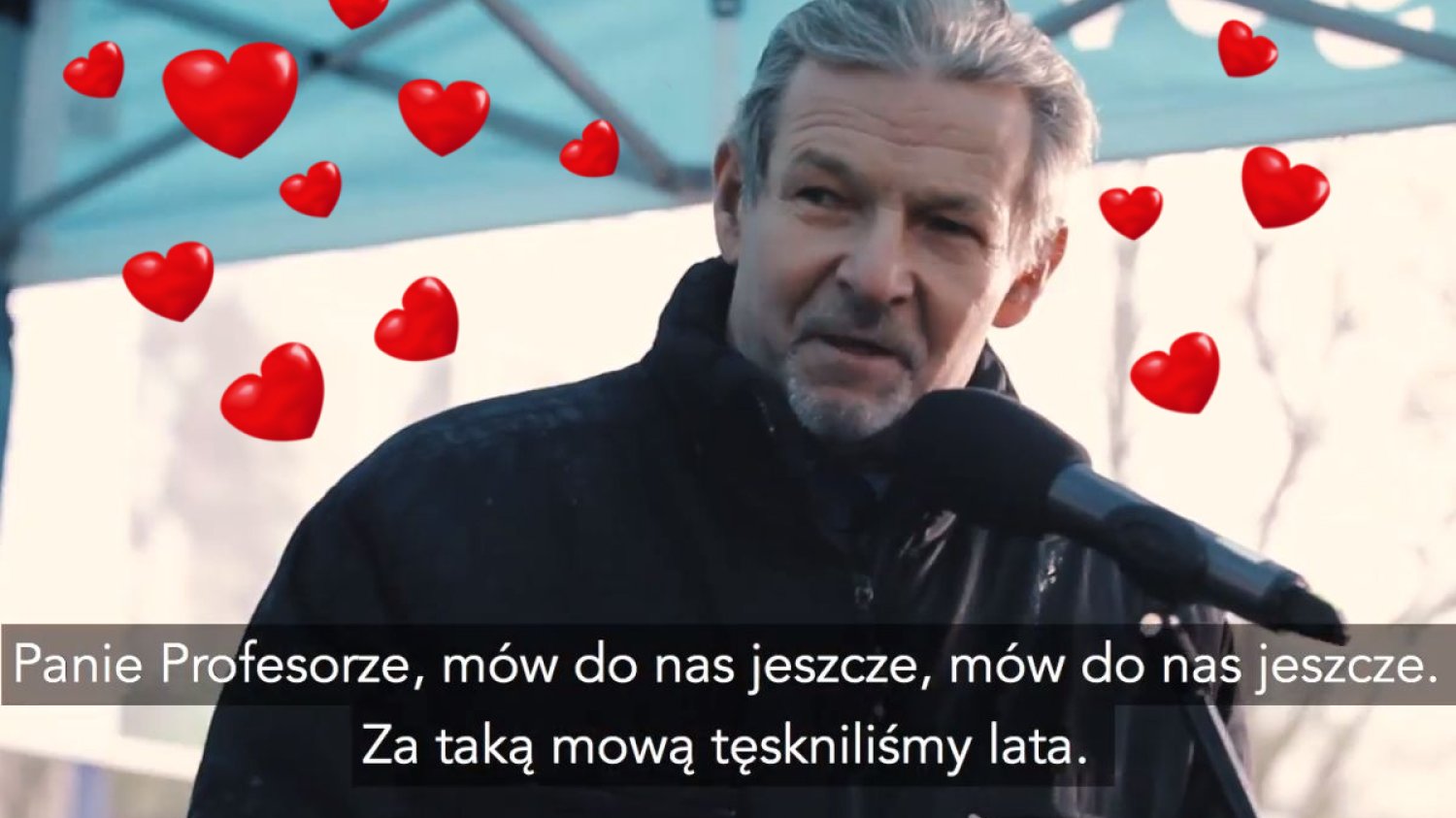Leśnik mówi wierszyk miłosny dla ministra Szyszki