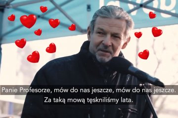 Leśnik mówi wierszyk miłosny dla ministra Szyszki